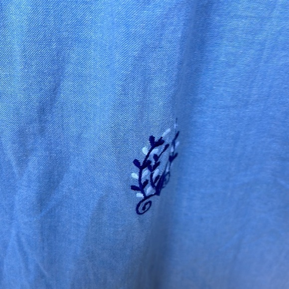 Misa Los Angeles Chantal Embroidered Cotton Chambray India Maxi Dress Small - Picture 13 of 16